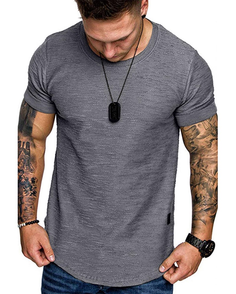 Uni Clau Fashion Mens T Shirt Muscle Gym Workout Athletic Shirt Cotton Tee Shirt Top X-Large - Image 2